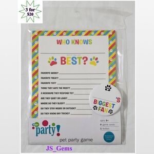 New Pet Party Game Cards